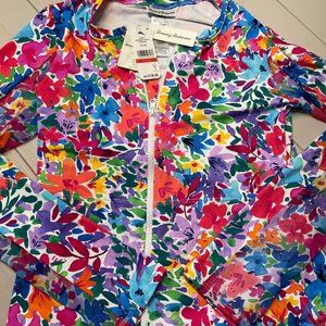 Watercolor Floral Full-Zip Rash Guard Jacket XS